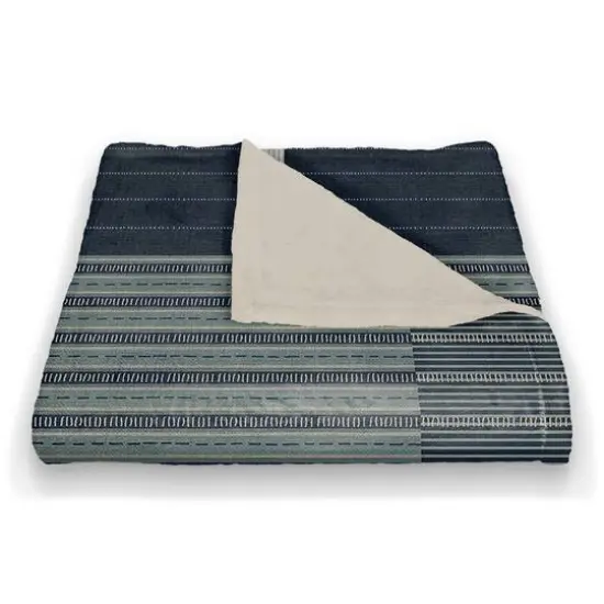 Patchwork Blues Coral Fleece Blanket {3}