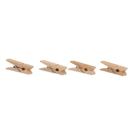 JAM Paper 1.5" Natural Wood Clip Clothespins, 30ct. {5}