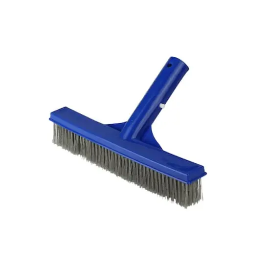 9.75" Blue Stainless Steel Algae Brush for Cement Pools {1}