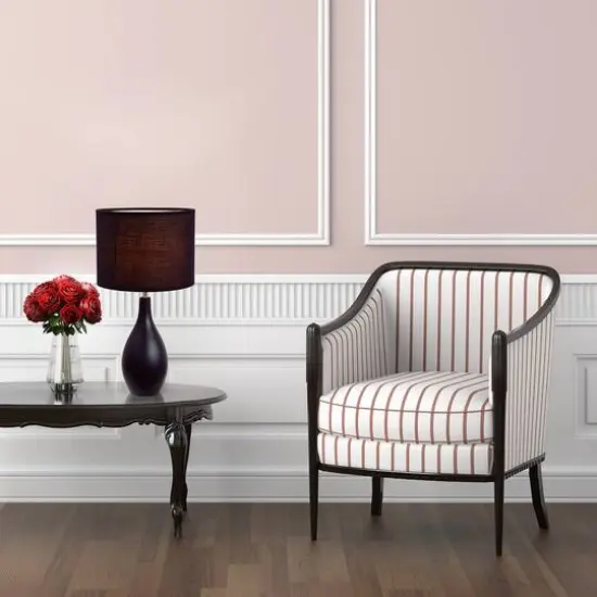 Simple Designs Oval Bowling Pin Base Ceramic Table Lamp Black {4}