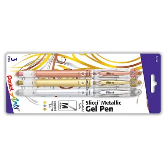 Pentel Arts® Slicci® 0.8mm Needle Tip Metallic Gel Pen 3 Set {3}
