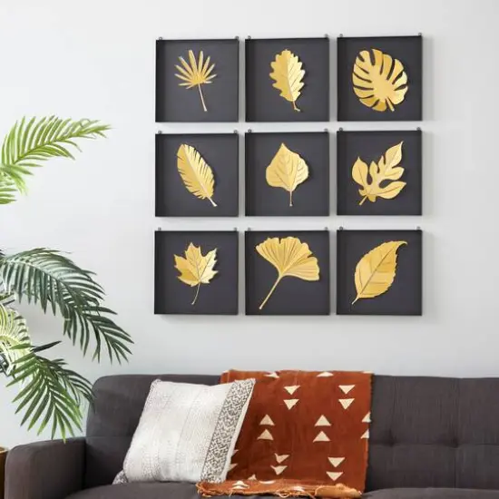 12.5" Gold Metal Contemporary Wall D&eacute;cor Set {9}
