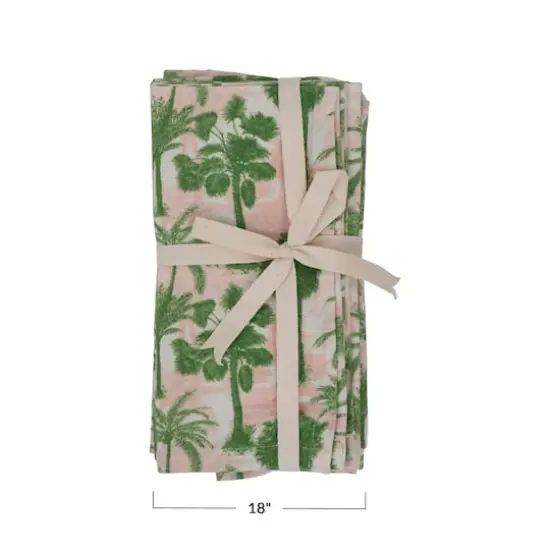 Hello Honey&reg; Green Palm Tree Cotton Napkins, 4ct. {1}