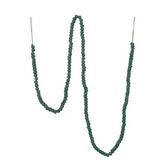 6ft. Wool Felt Ball Garland Dark Green {1}