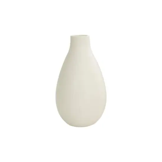 7.75" Cream Ceramic Minimalistic Vase {1}