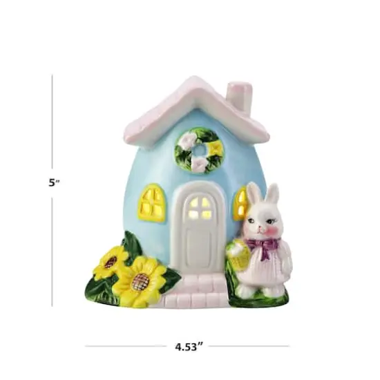 Mr. Cottontail 5" Ceramic Bunny Cottages Set {4}