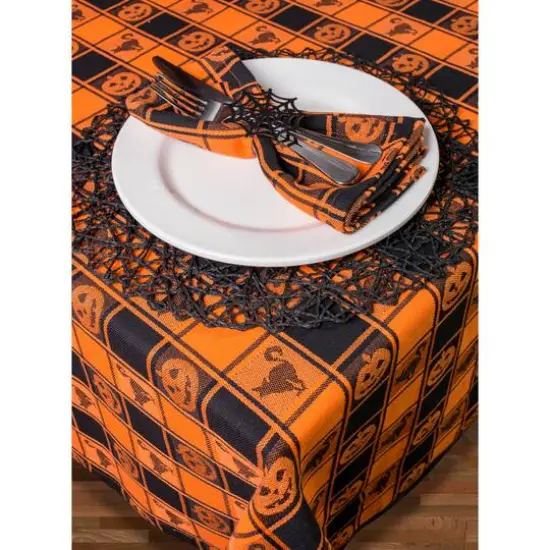 DII&reg; 84" Halloween Woven Check Tablecloth {6}