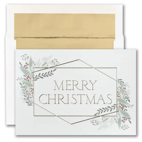 JAM Paper 5.625" x 7.875" Christmas Greenery Card Set, 25ct. {1}