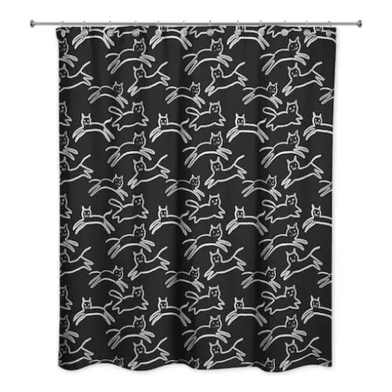 Kitty Shower Curtain Black {1}