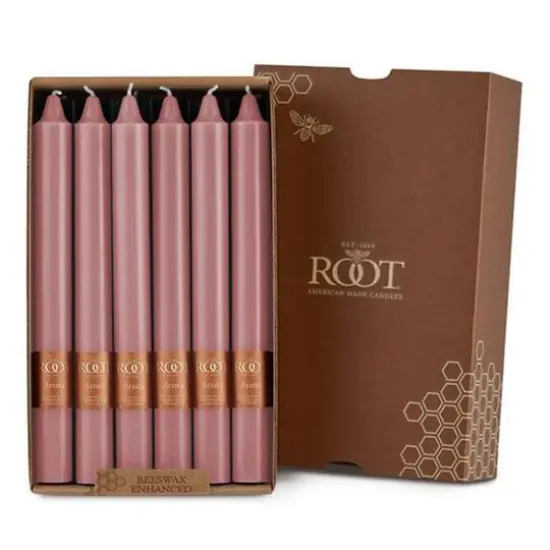 Root Candles Arista&trade; 9" Smooth Dinner Candles, 12ct. Dusty Rose {1}