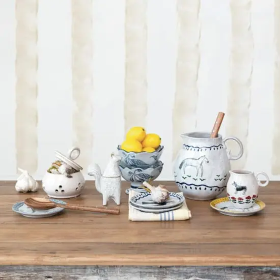 Hello Honey&reg; 6" Enchanted Fauna Series Hand-Painted Stoneware Plate Set {5}