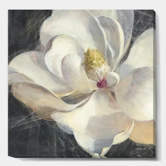 Designart - Vivid White Magnolia IV - Shabby Chic Premium Canvas Wall Art {1}