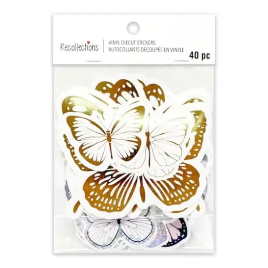Vinyl Diecut Butterfly Stickers by Recollections&trade; Shiny Pack {5}