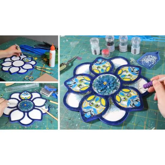 Leisure Arts&reg; 10" Pinwheel Welled Wood Surface {3}