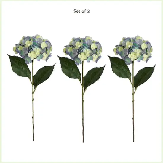 20" Blue Hydrangea Flower Stems, 3ct. {4}
