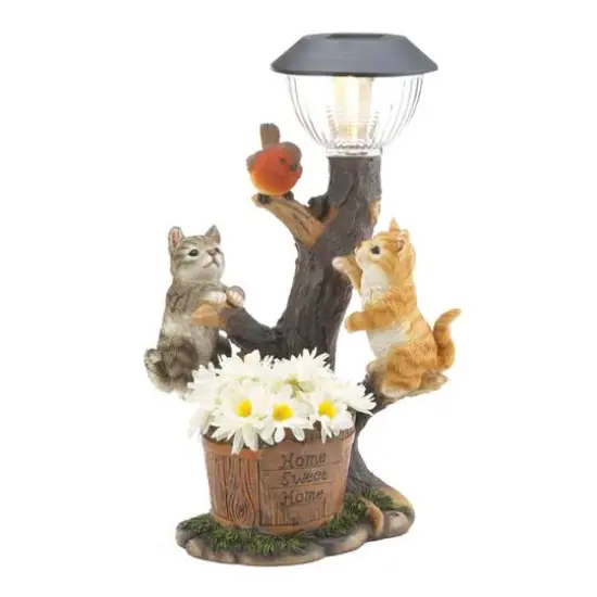 14" Climbing Cats Solar Light {3}