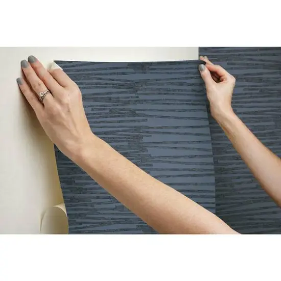 RoomMates Burundi Thatch Peel & Stick Wallpaper Blue/Navy {11}