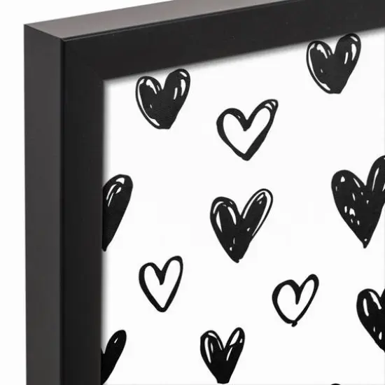 Simple Heart Pattern Love Black Framed Canvas Wall Art {4}