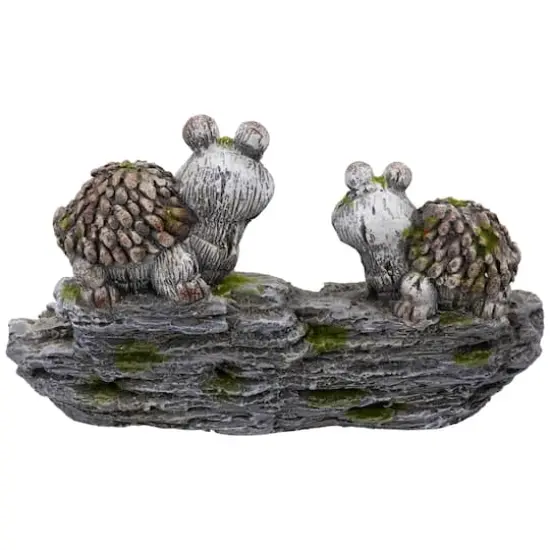 11.75" Turtle Couple Outdoor Garden Bird Bath {7}