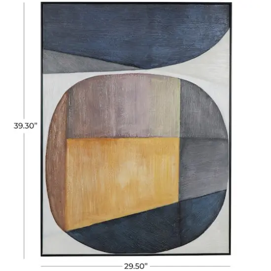 Gray & Yellow Abstract Circle Framed Wall Art {5}