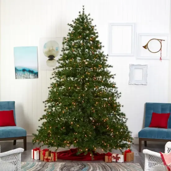 9ft. Pre-Lit Colorado Mountain Pine Artificial Christmas Tree, Clear LED Lights {7}