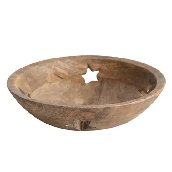 Hello Honey&reg; 11.5" Star Cutout Mango Wood Bowl {6}