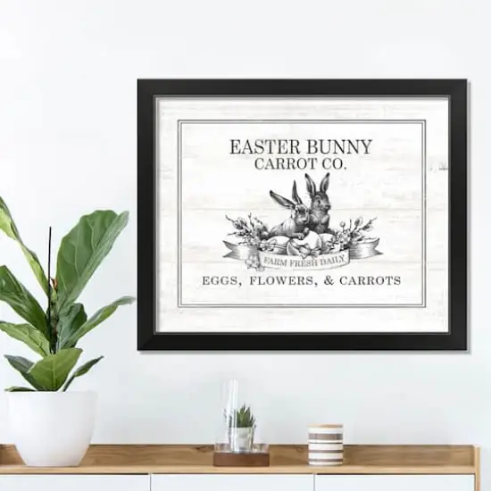 Easter Bunny Carrot Farm 5 16" x 20" Black Framed Print Under Plexiglass {4}
