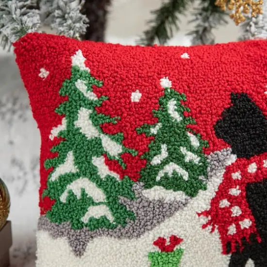 Glitzhome&reg; Hooked Christmas Cat Pillow {4}