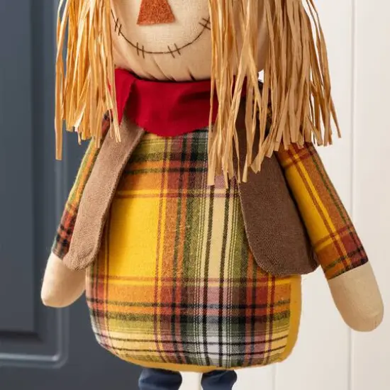 Glitzhome® Fall Fabric Scarecrow Porch Decor With Telescoping Legs {7}