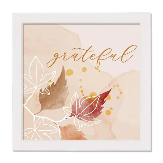 Grateful Fall Foliage Wall Art in White Frame {1}