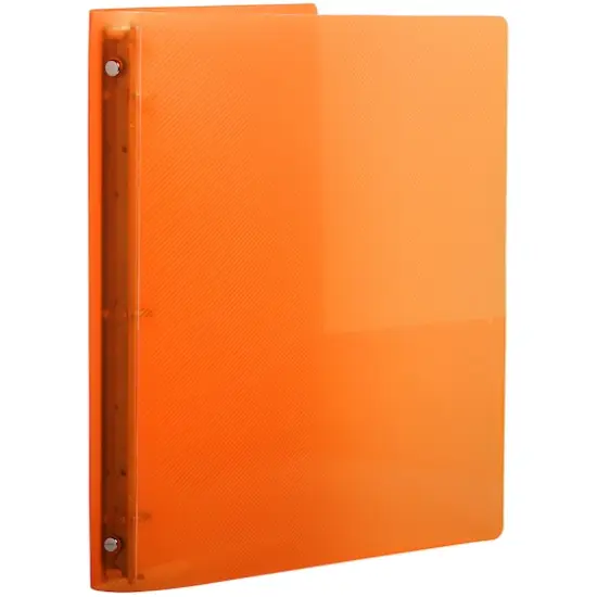 JAM Paper 3/4" Glass Twill Plastic 3-Ring Binders, 4ct. Orange {5}