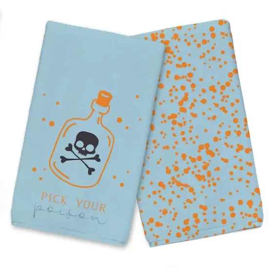 Blue & Orange Pick Your Poison Tea Towel Set {1}