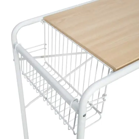 Honey Can Do White Home Office Computer Desk With Side Basket {5}