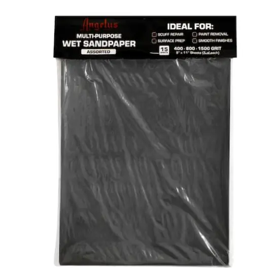 Angelus&reg; 9" x 11" Assorted Multi-Purpose Wet Sandpaper, 15ct. {1}