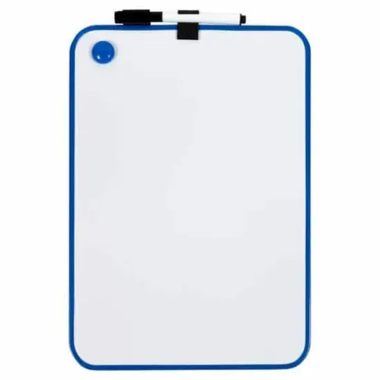 JAM Paper 8" x 12" Blue Boarder Magnetic Dry Erase Foam Boards With Black Board Marker {1}