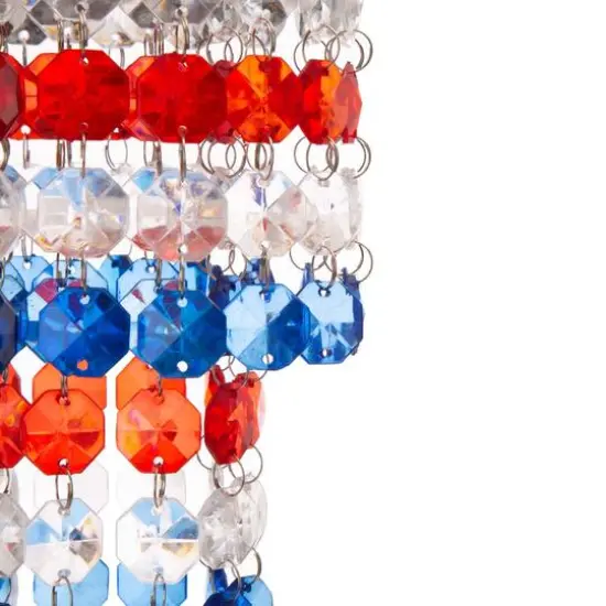 Glitzhome&reg; 19" Solar Lighted Hanging D&eacute;cor with Multicolored Jewel Beads {8}