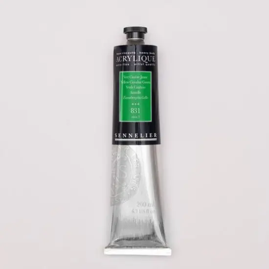 Sennelier Extra Fine Artists' Acrylic Paint, 200mL 831 Yellow Cinnabar Green {1}