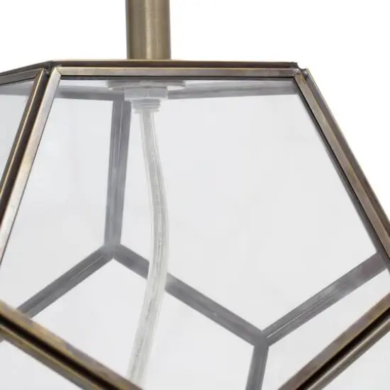 Lalia Home 15.5" Transparent Octagonal Brass Table Lamp {8}