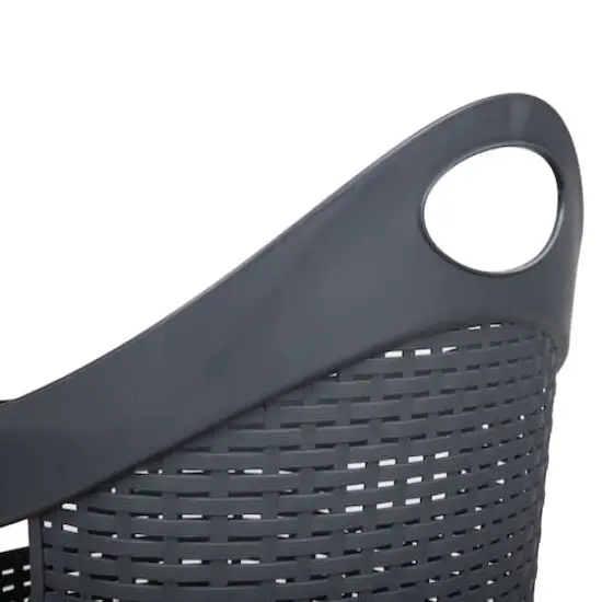 Mind Reader 60L Wheeled Hamper with Cutout Handle Gray {10}