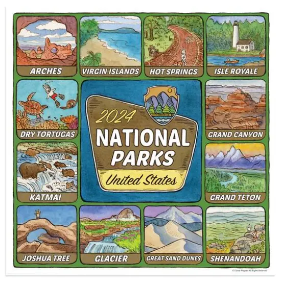 TF Publishing 2024 National Parks Art Mini Calendar {1}