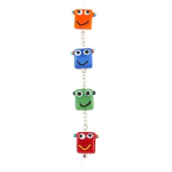 Multicolor Lampwork Glass Robot Beads by Bead Landing&trade; {4}
