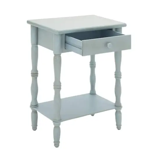 2.5ft. Aquamarine Wood Farmhouse Accent Table {3}