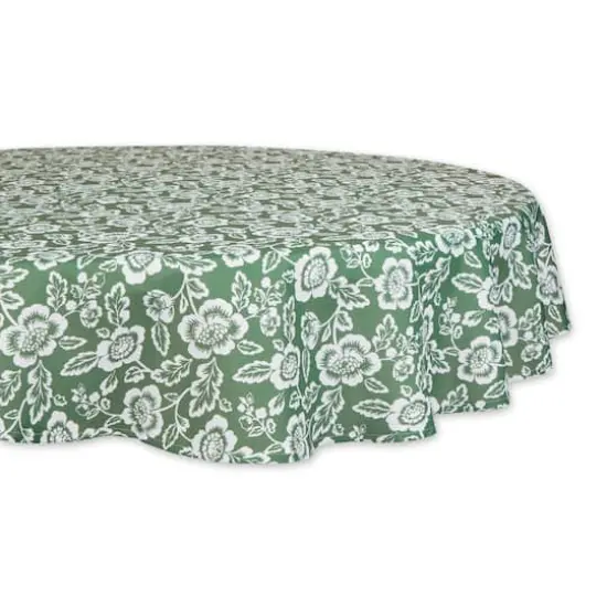 Artichoke GreenFloral Print Outdoor Tablecloth, 60" Round {1}