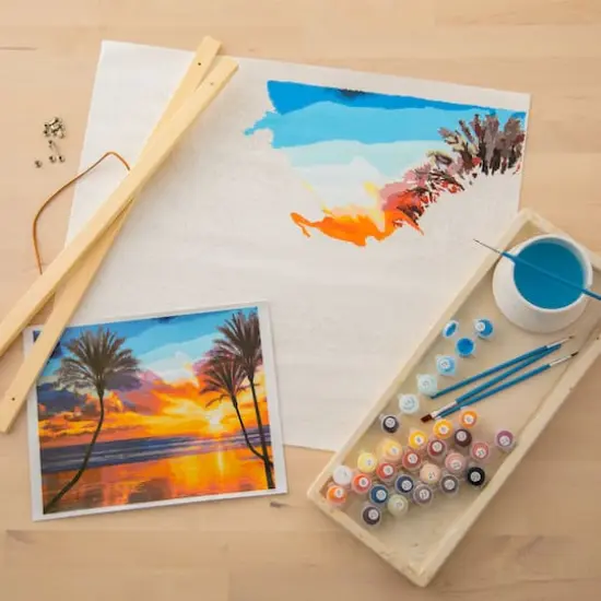 Beach Sunset with Palm Trees Paint-by-Number Kit by Artist's Loft&trade; Necessities&trade; {3}