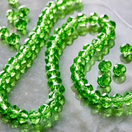 Green Faceted Glass Rondel Beads, 6mm by Bead Landing&trade; {3}