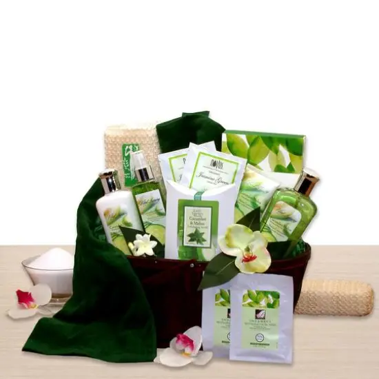 Cucumber & Melon Calming Spa Bath & Body Gift Basket {1}