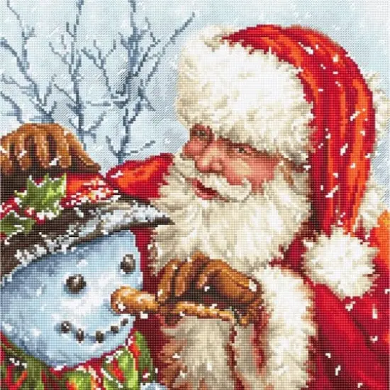 Letistitch Santa Claus And Snowman Counted Cross Stitch Kit {1}