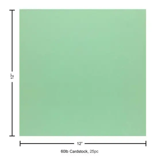 PA Paper&trade; Accents 12" x 12" 60lb. Smooth Cardstock, 25 Sheets Light Green {5}