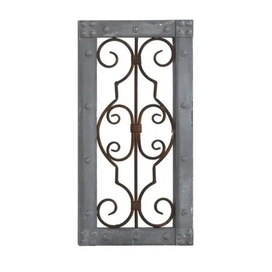 20" Gray Traditional Ornamental Wood Wall Decor {3}