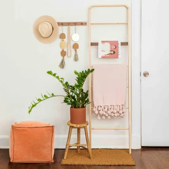 Hello Honey&reg; 18" Modern Boho Cotton Velvet Pouf Rust {5}